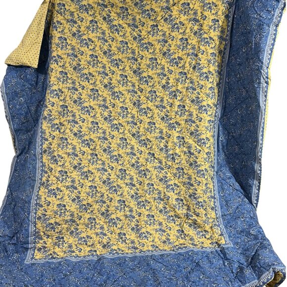 Laura Ashley Yellow & Blue Floral Cottage Comforter & Pillow Case Set Queen Full - Picture 3 of 8